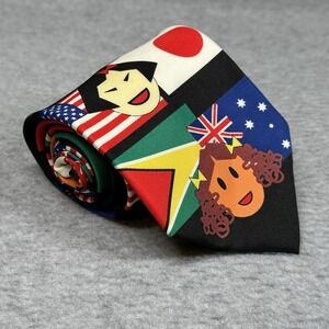 St Jude‎ Charity "Children of the World" Flags Print Men's Necktie Polyester